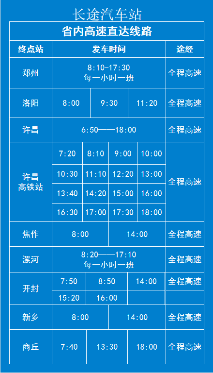 平顶山最新列车时刻表